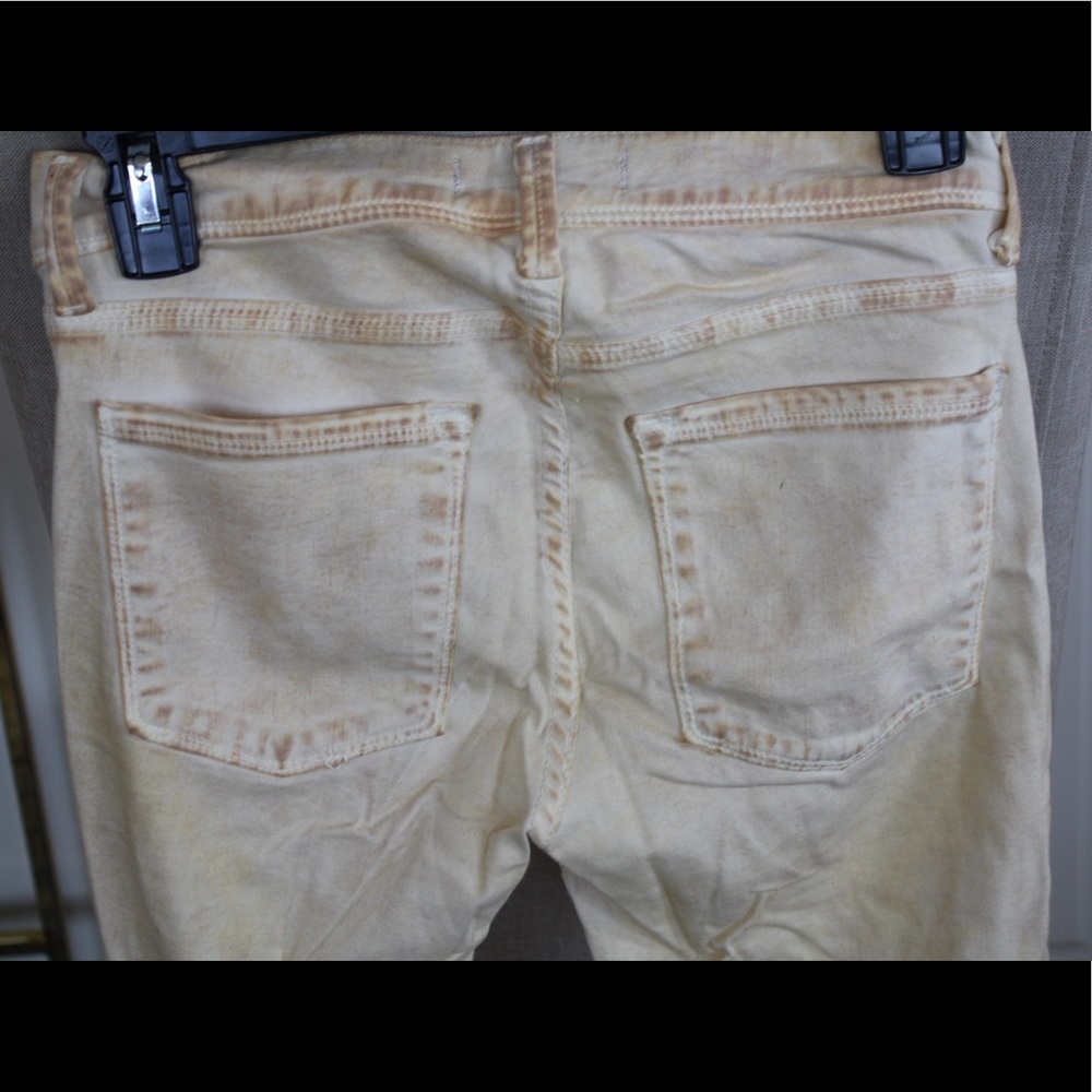 Free people distressed burnt yellow skinny… - Picture 2 of 8